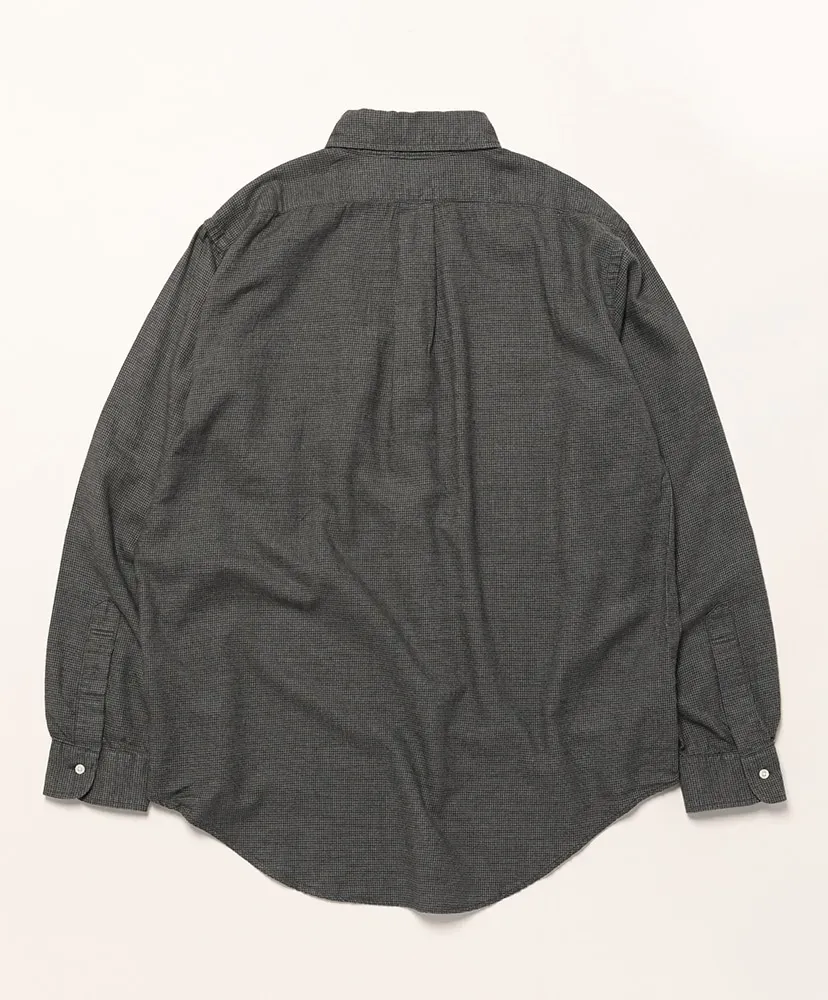 Standard Button Down Shirt Soft Subtly Brushed Mini Check
