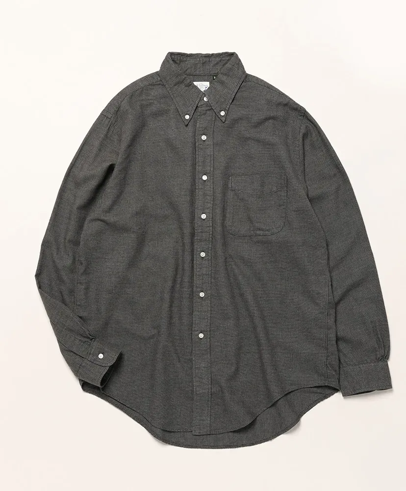 Standard Button Down Shirt Soft Subtly Brushed Mini Check