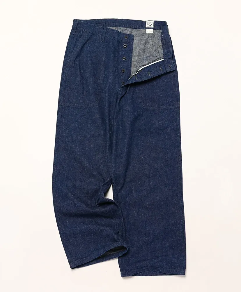 Wide Fit Us Navy Denim Utility Pants