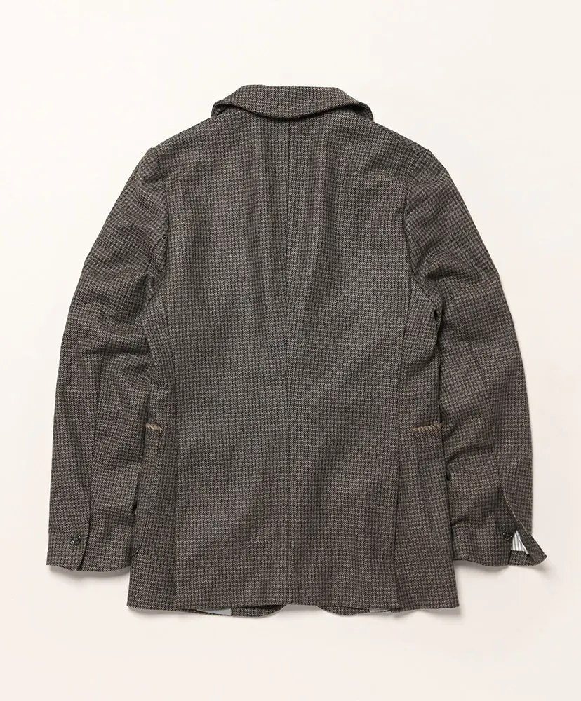 Grey Dogtooth Wool 2B Jacket + Edge Detail