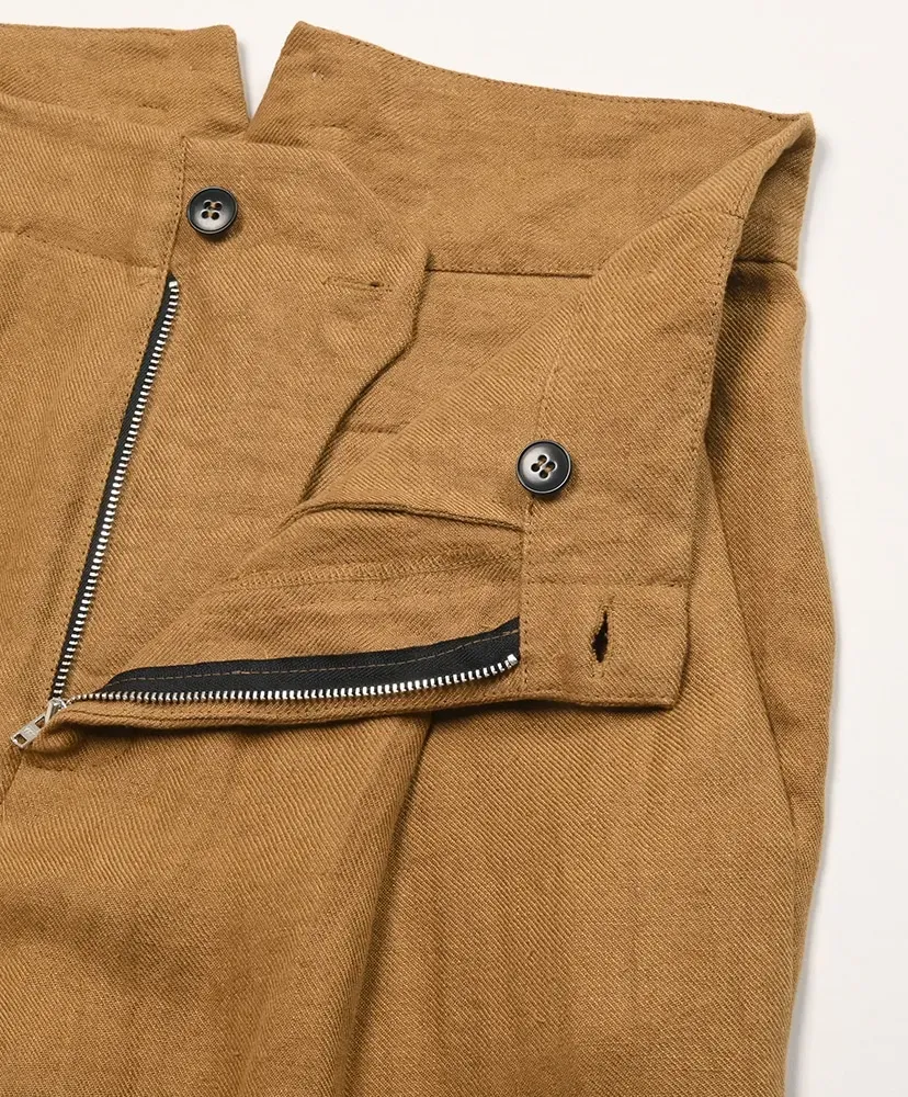 New Washed Old Linen - 1 Tuck Wide Trousers
