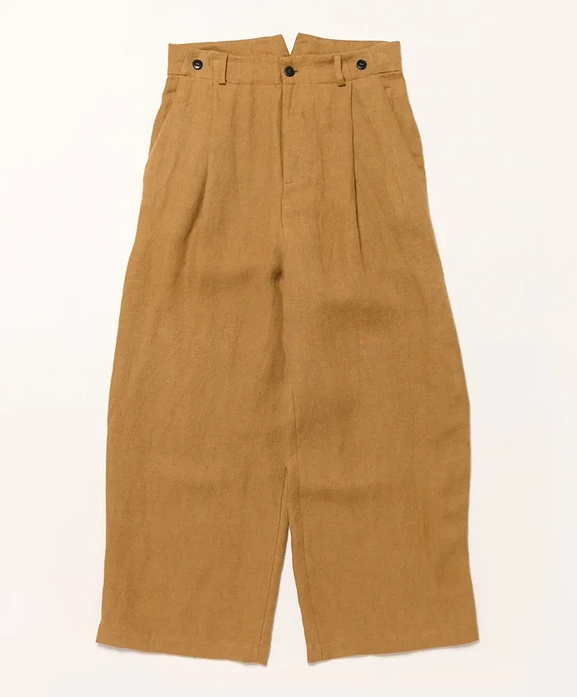 New Washed Old Linen - 1 Tuck Wide Trousers
