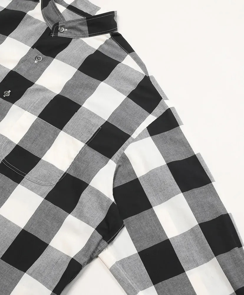 Block Check Stand Collar Shirt