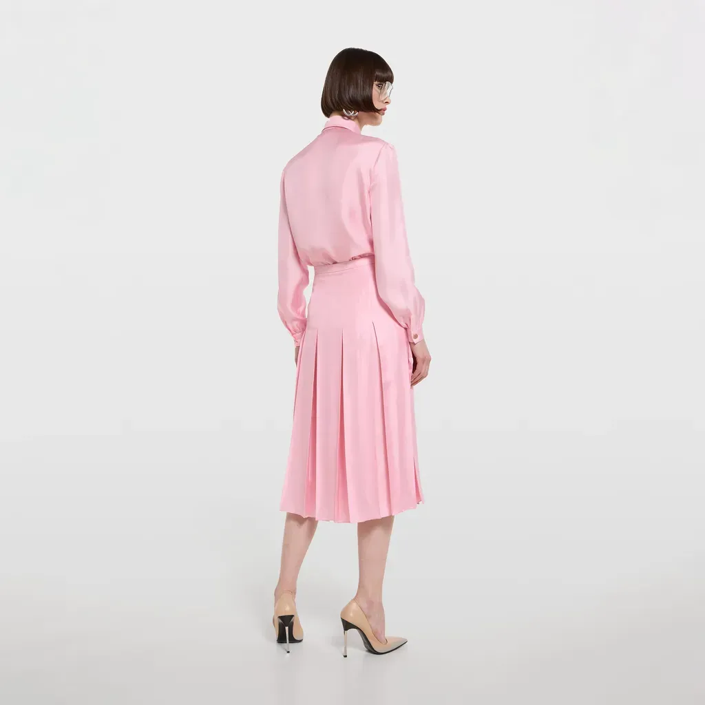 Silk Twill Shirt With Bow