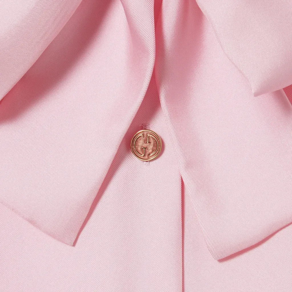 Silk Twill Shirt With Bow