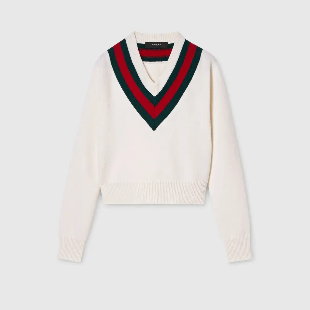 Fine Knit Wool Sweater With Web