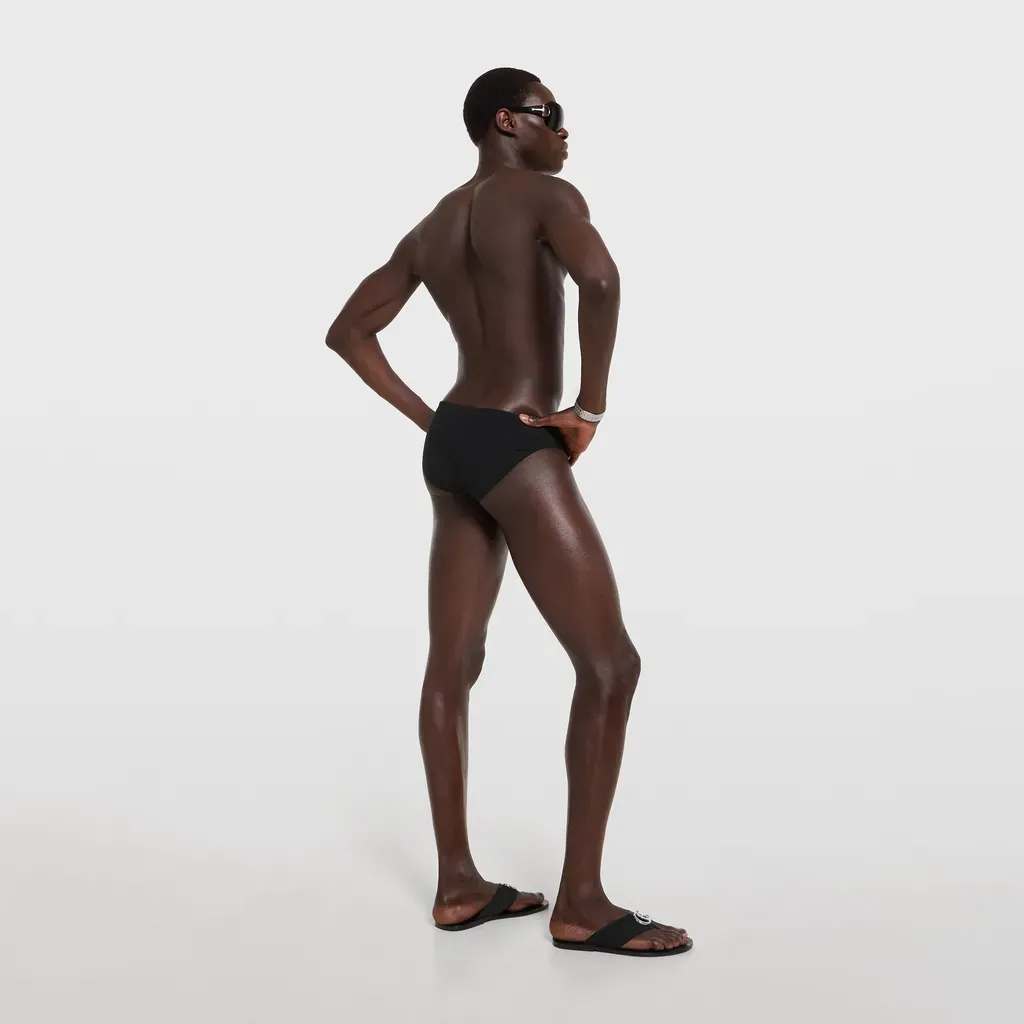 Stretch Jersey Swim Briefs With Knot