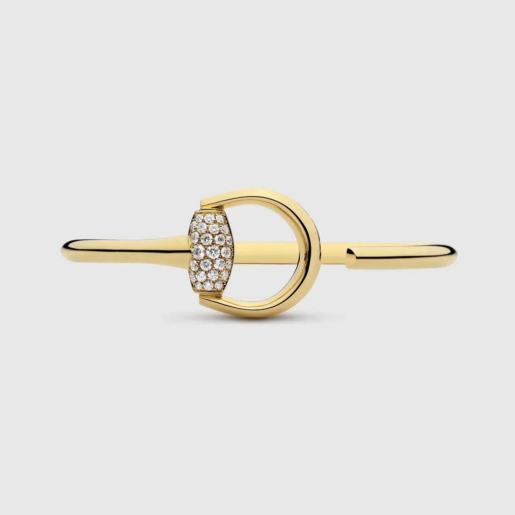 Gucci Horsebit Diamond 18K Bangle Bracelet