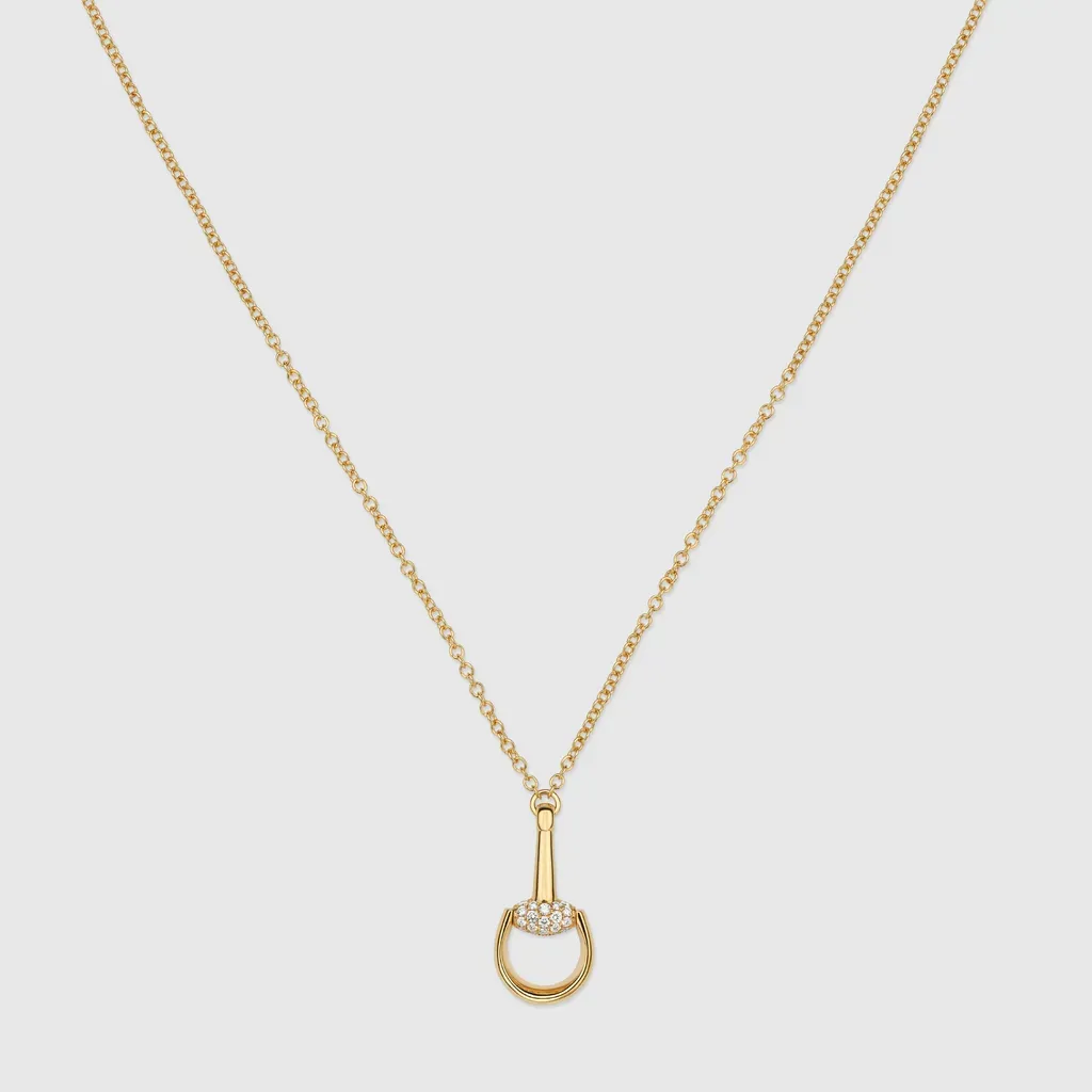 Gucci Horsebit Diamond 18K Pendant Necklace