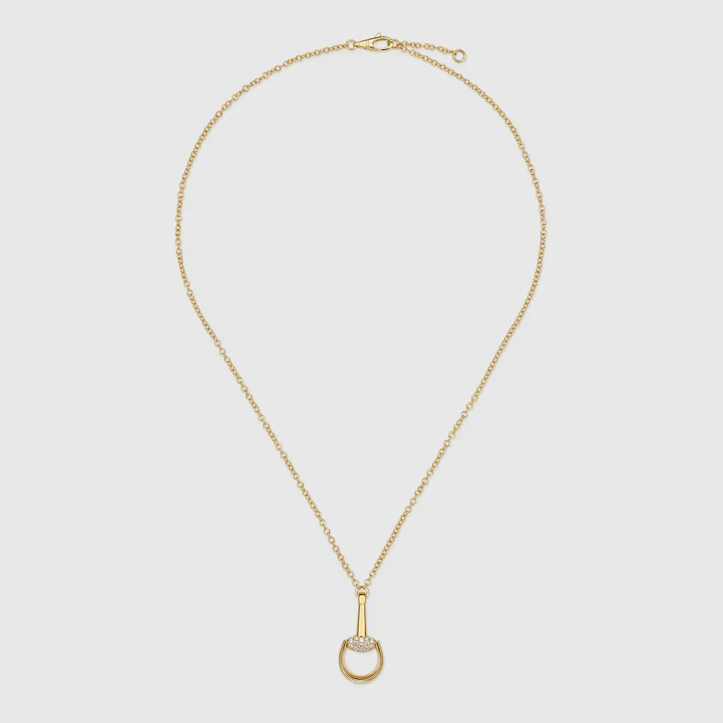 Gucci Horsebit Diamond 18K Pendant Necklace