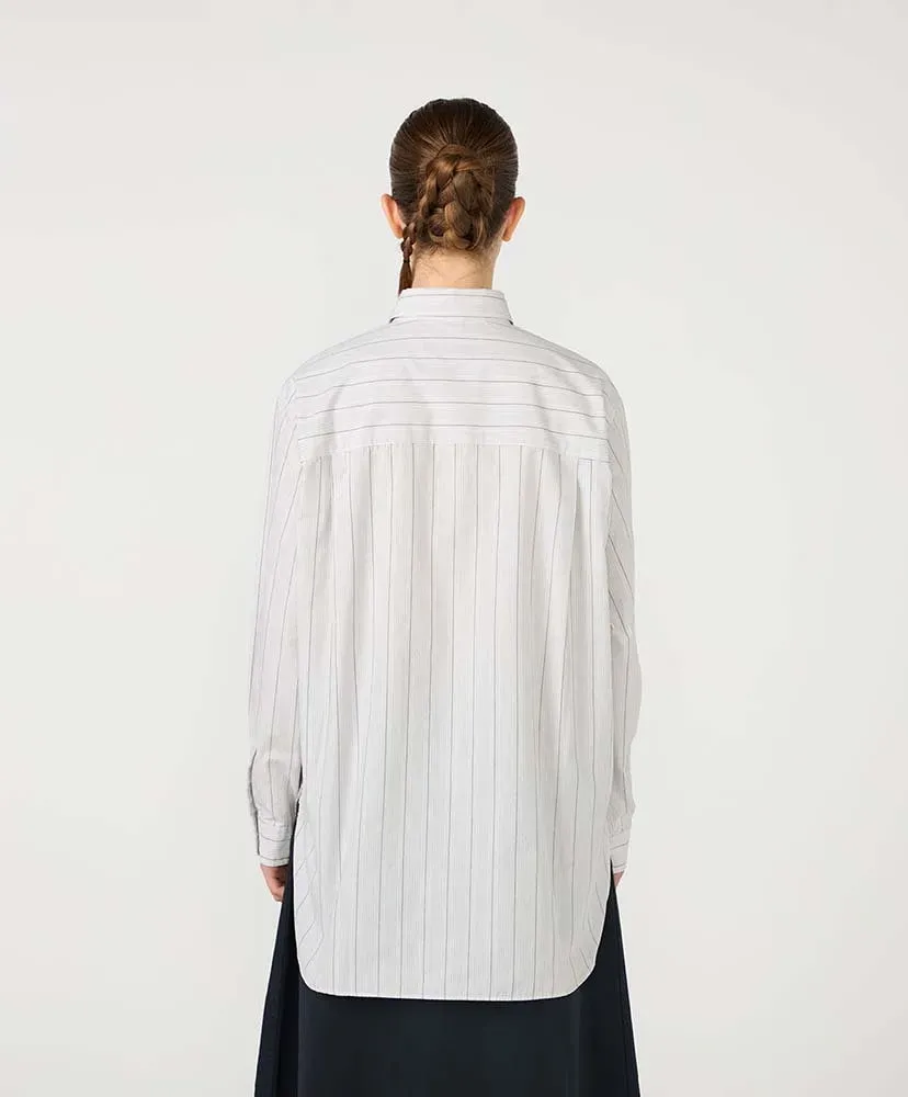 Regular Collar Stripe Wind Shirt