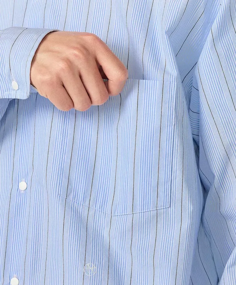 Regular Collar Stripe Wind Shirt