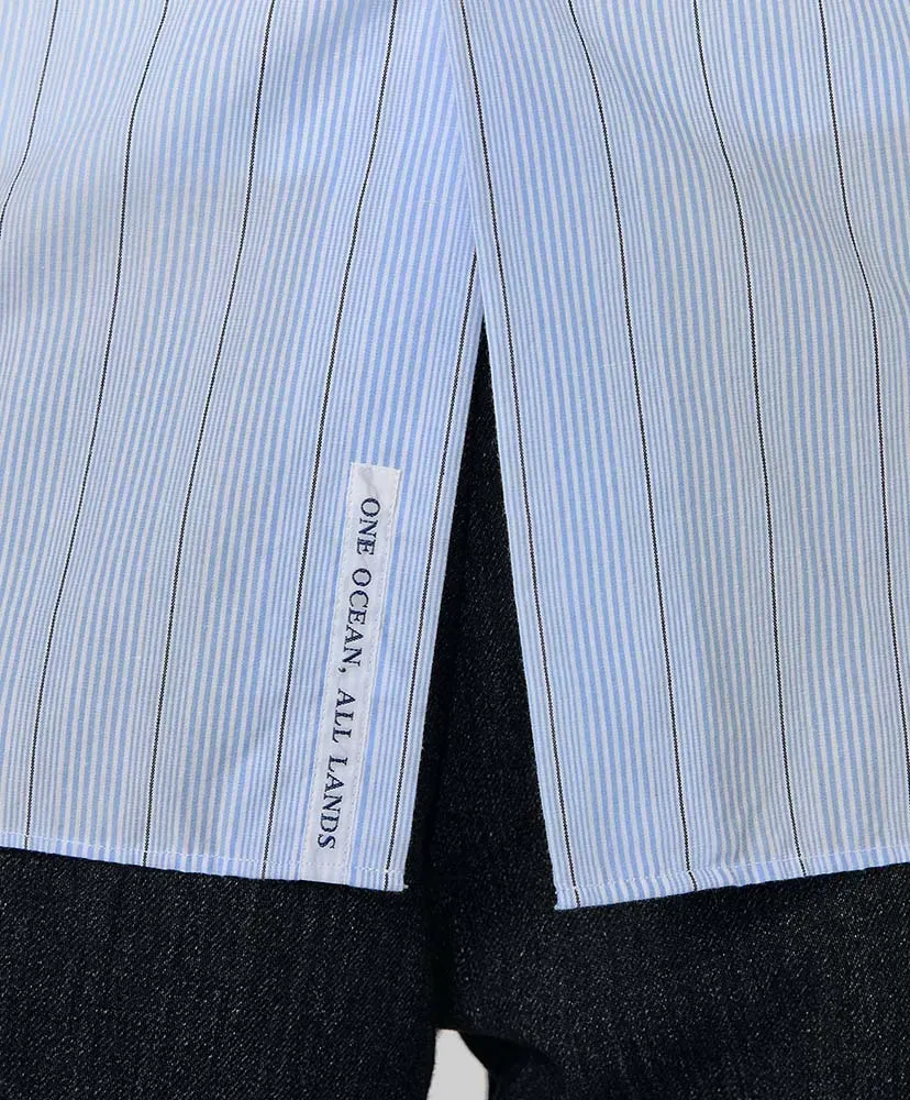 Regular Collar Stripe Wind Shirt