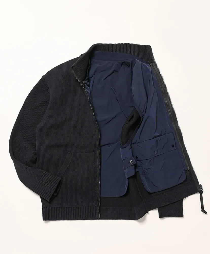 Cotton Mixed Zipped Cardigan