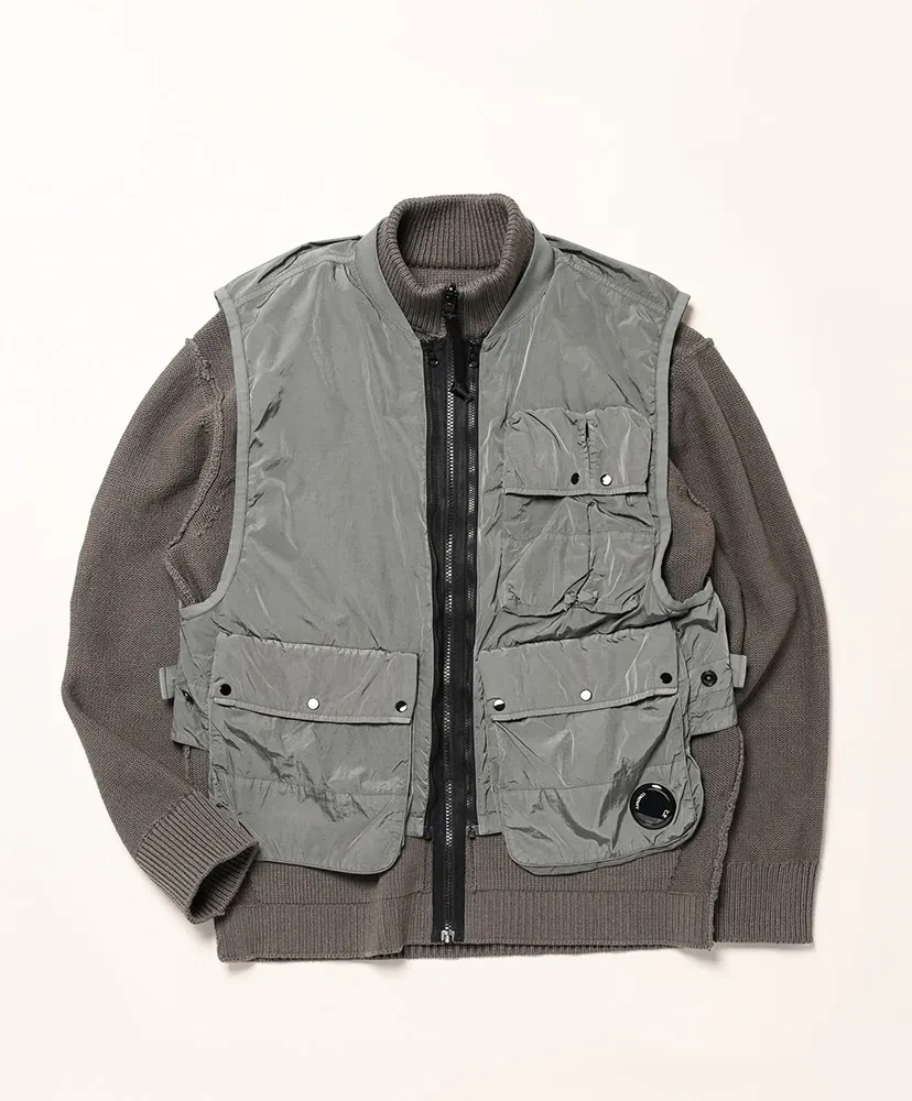 Cotton Mixed Zipped Cardigan