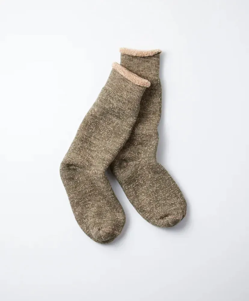 Double Face Crew Socks Merinowool & Brown Og