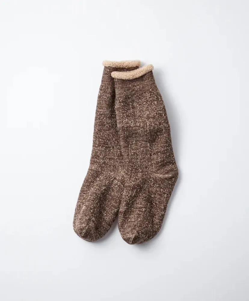 Double Face Crew Socks Merinowool & Brown Og
