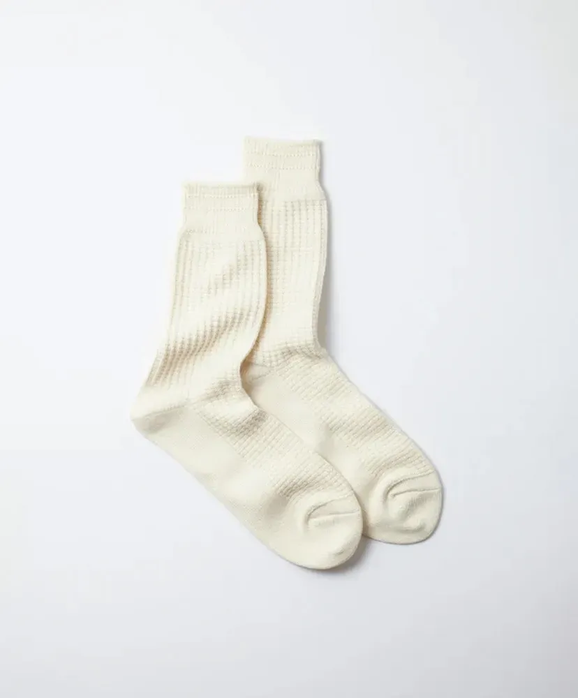 Cotton Waffle Crew Socks