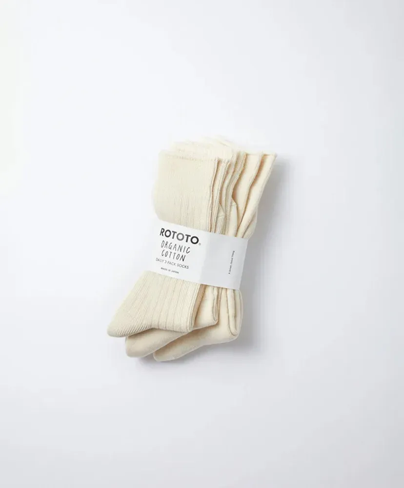 Organic Daily 3 Pack Crew Socks