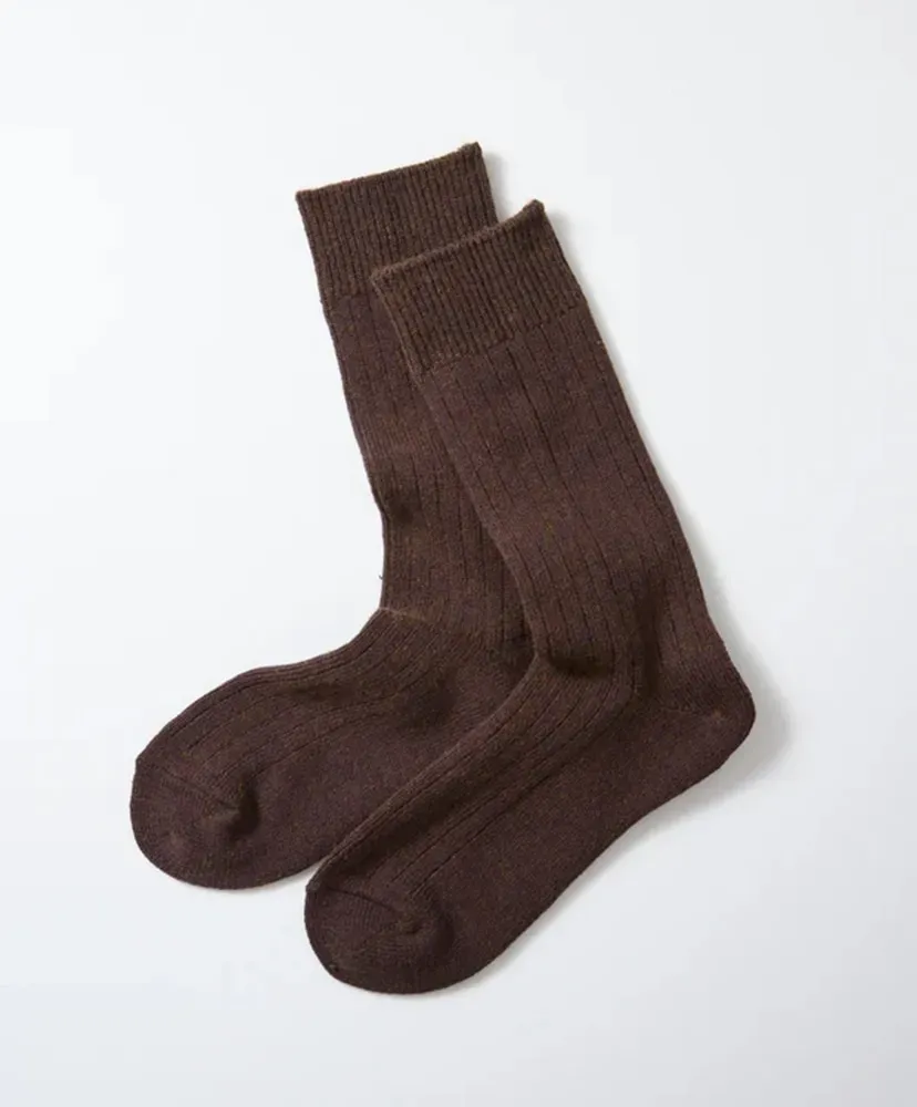 Cotton Wool Ribbed Crew Socks