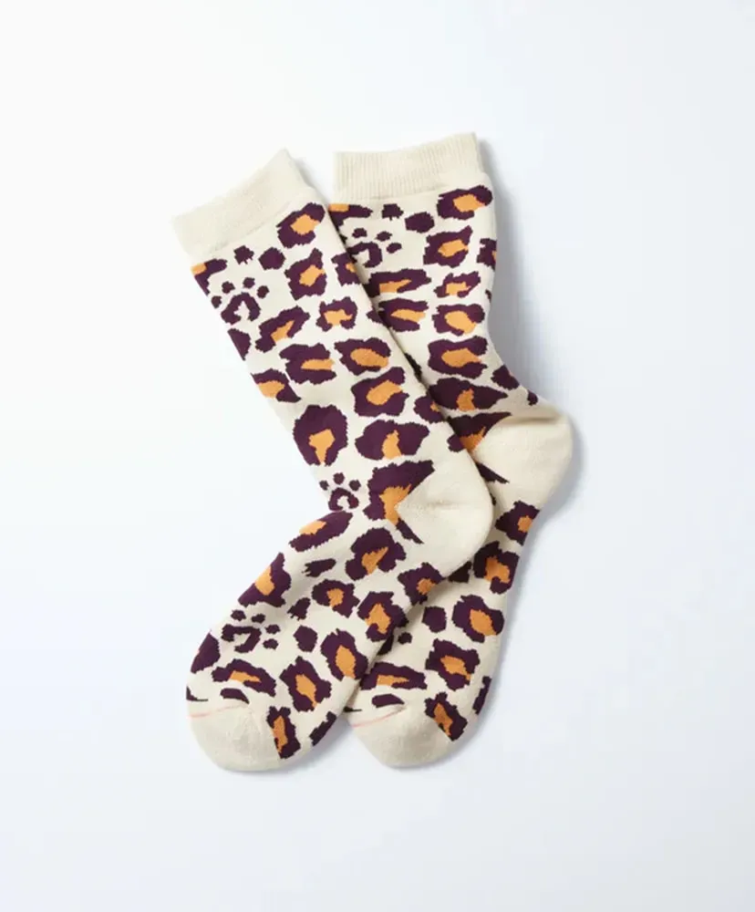Pile Leopard Crew Socks