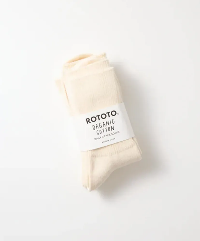 Organic Daily 3 Pack Ribbed Crew Socks