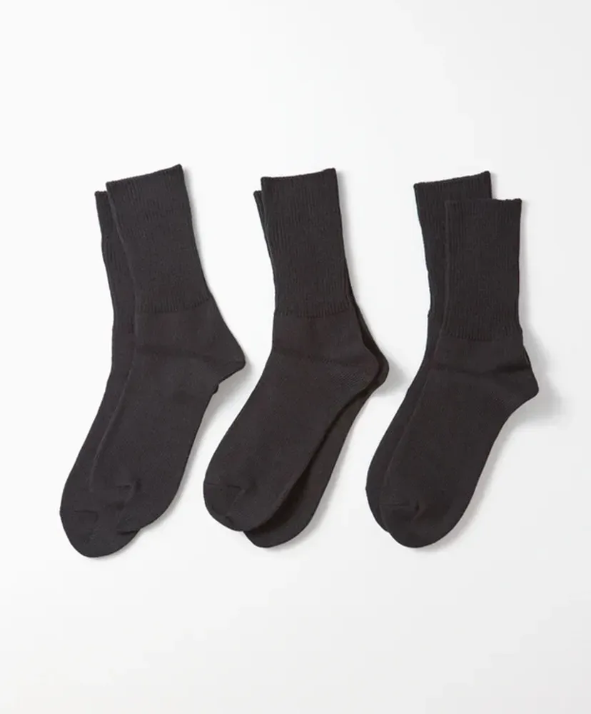 Organic Daily 3 Pack Ribbed Crew Socks