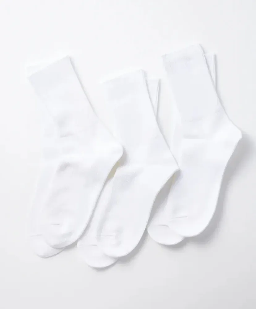 Organic Daily 3 Pack Ribbed Crew Socks