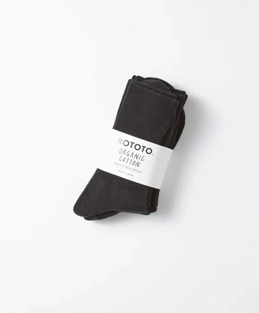 Organic Daily 3 Pack Ribbed Crew Socks