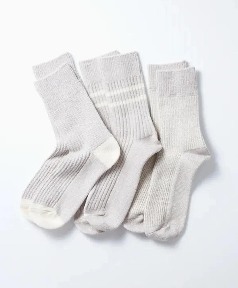 Recycled Cotton / Wool Daily 3 Pack Socks