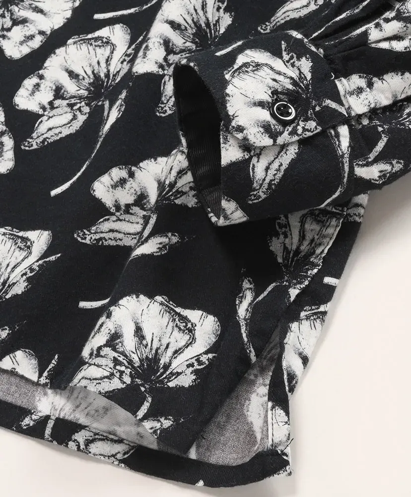Classic Shirt - Cotton Brushed Floral Print