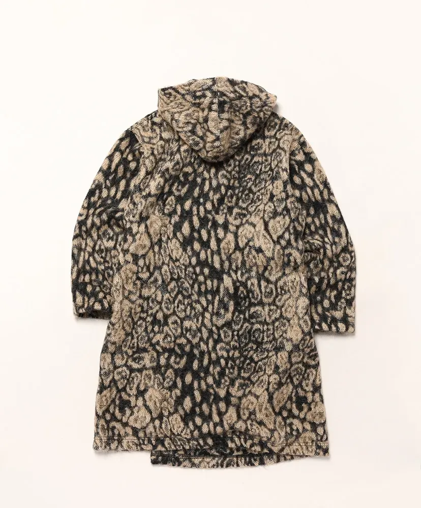 Knit Robe - Wool Poly Leopard Jacquard