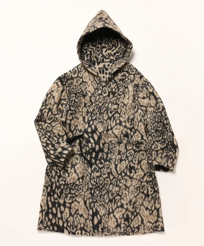 Knit Robe - Wool Poly Leopard Jacquard