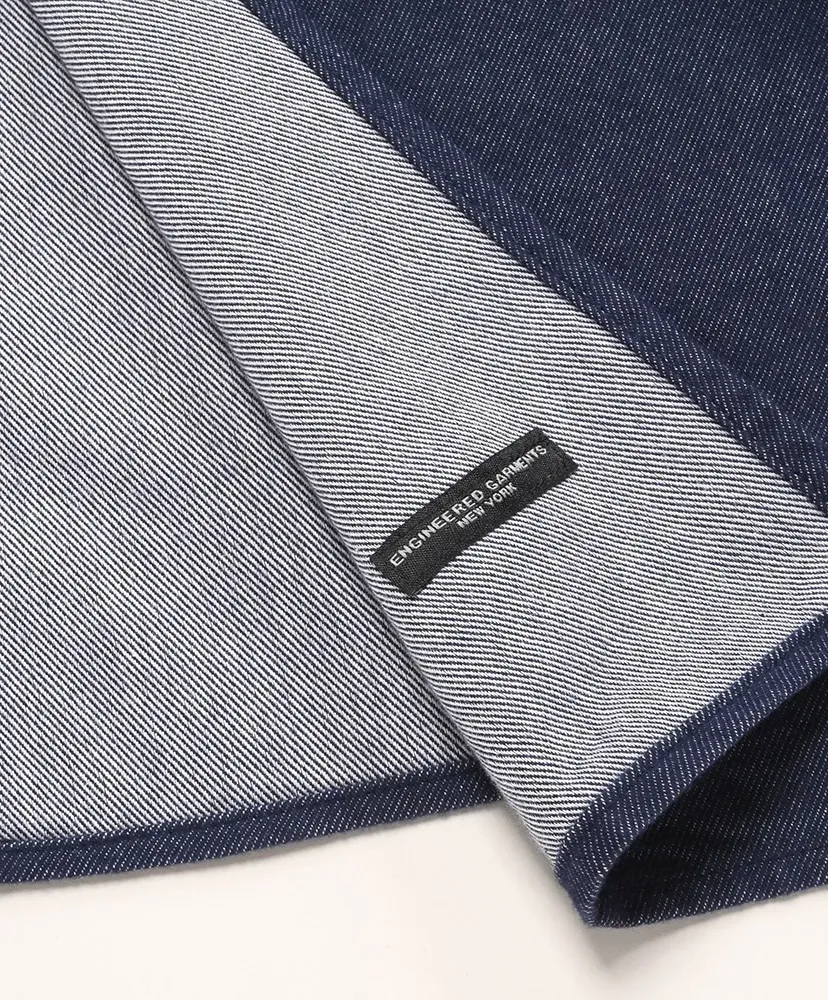 Button Shawl - Cotton Denim Flannel