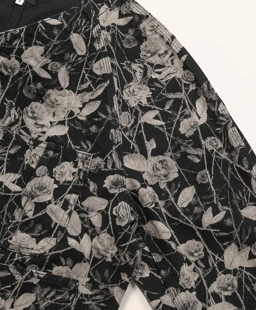 Engineer Jacket - 10Oz Denim / Rose Printed