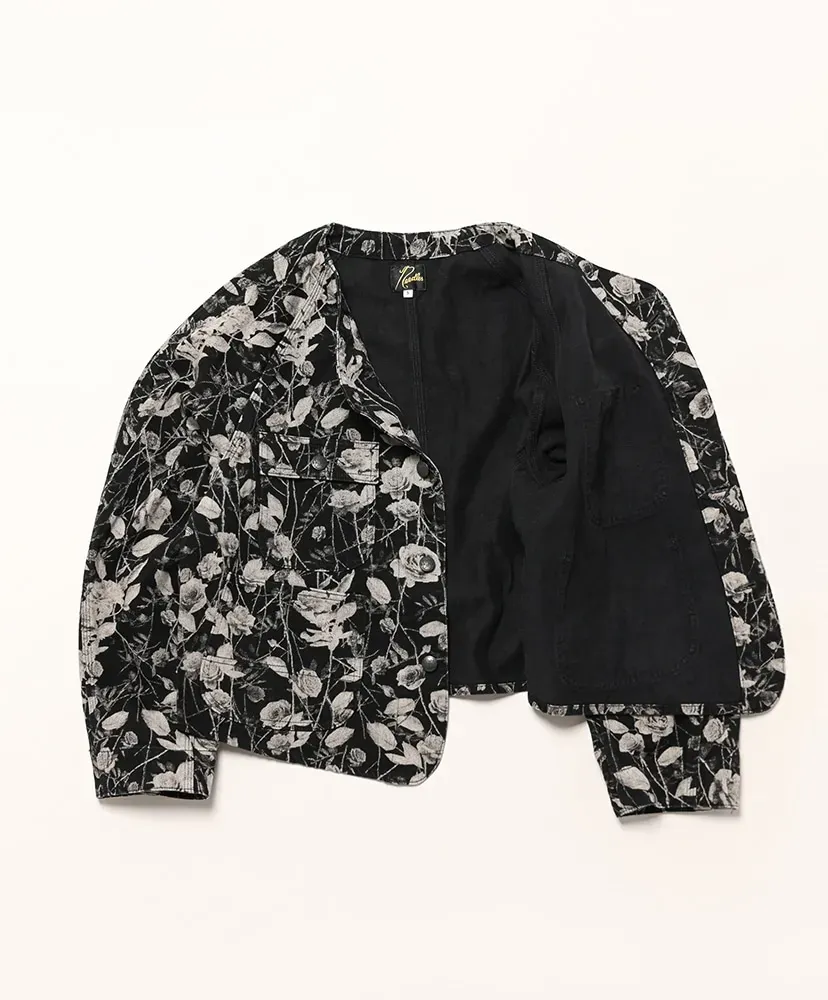 Engineer Jacket - 10Oz Denim / Rose Printed