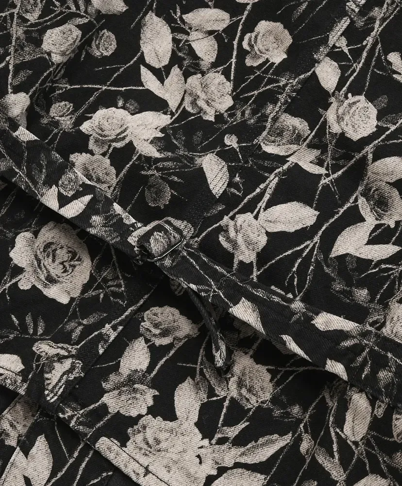 Engineer Jacket - 10Oz Denim / Rose Printed