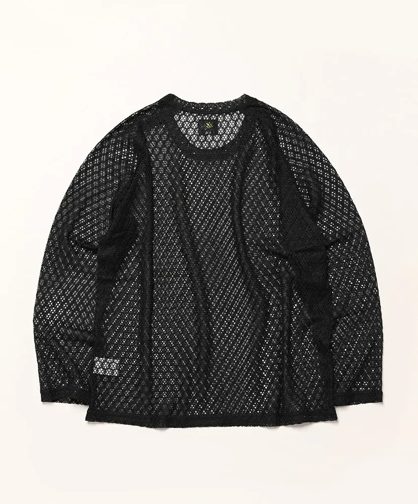 L/S U-Neck Tee - Pe/W Raschel Lace