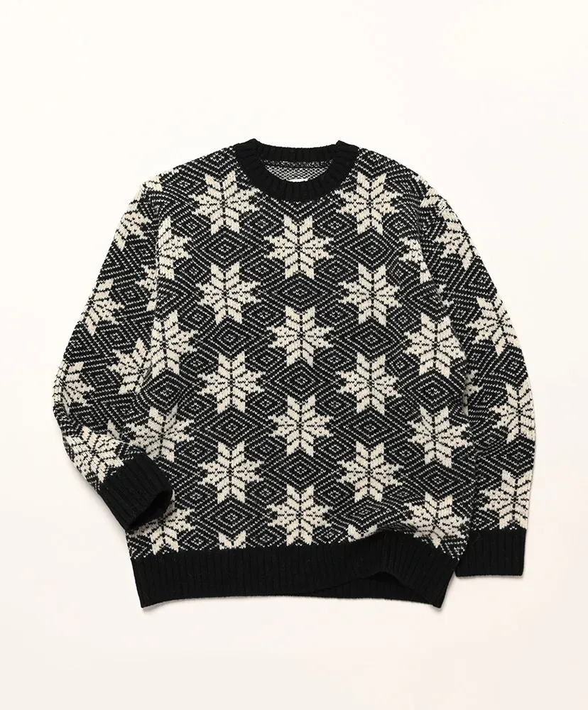 Crew Neck Sweater - Snowflakes