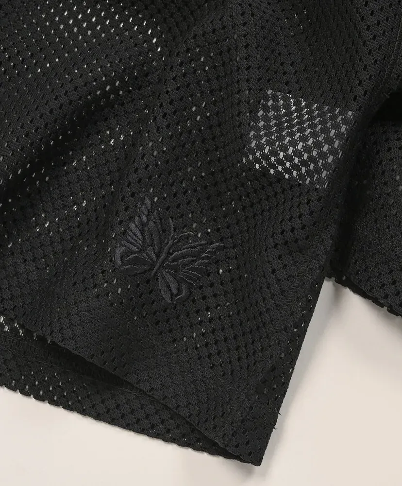 L/S U-Neck Tee - Geometric Raschel Lace