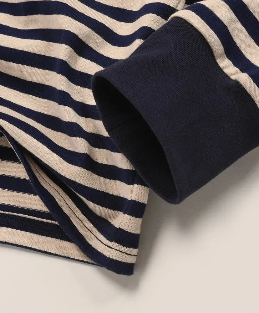L/S Crew Neck Tee - Cotton Stripe Jersey