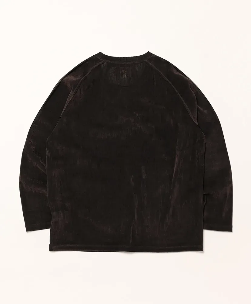 L/S U-Neck Tee - Flocked Stripe Lace