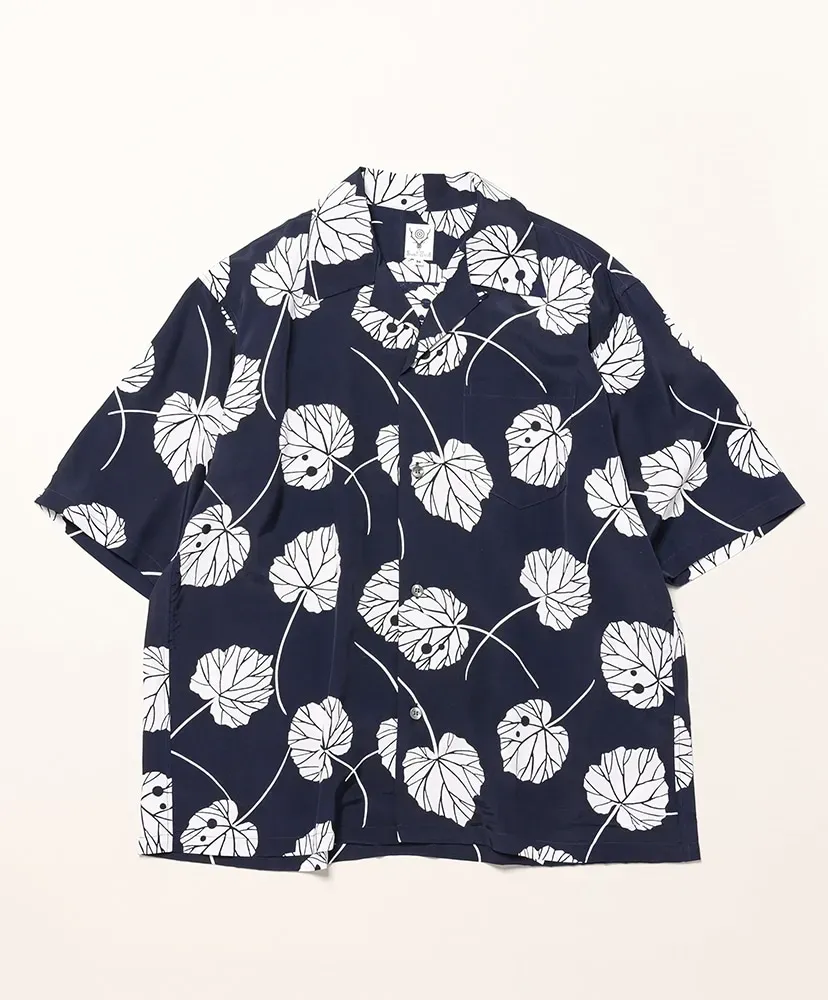 S/S Open Collar Shirt - Leaf