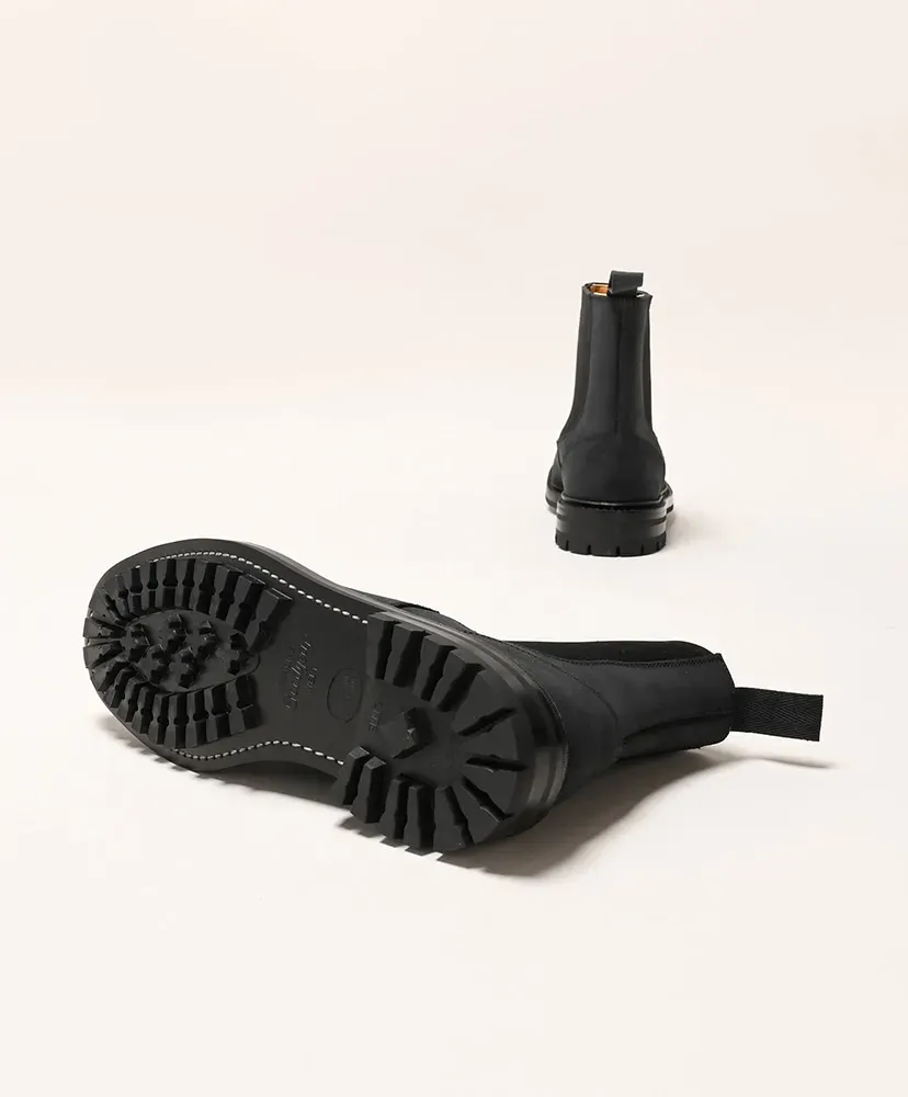 Black Waxy Commander Elastic Sided Boots