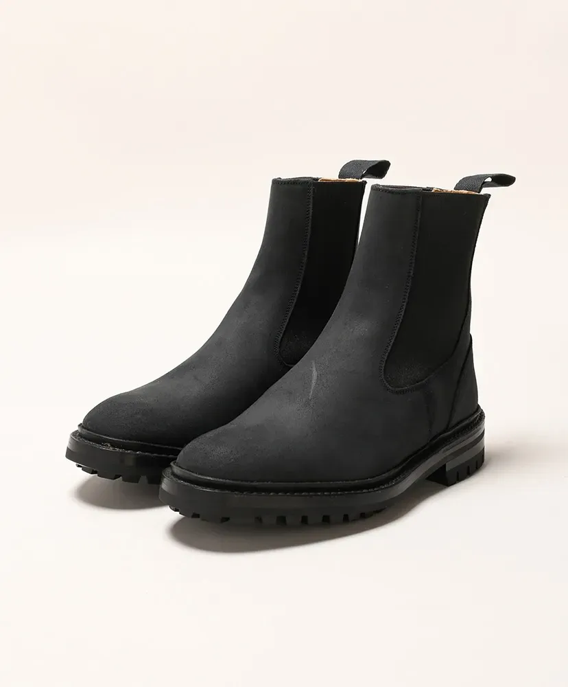 Black Waxy Commander Elastic Sided Boots