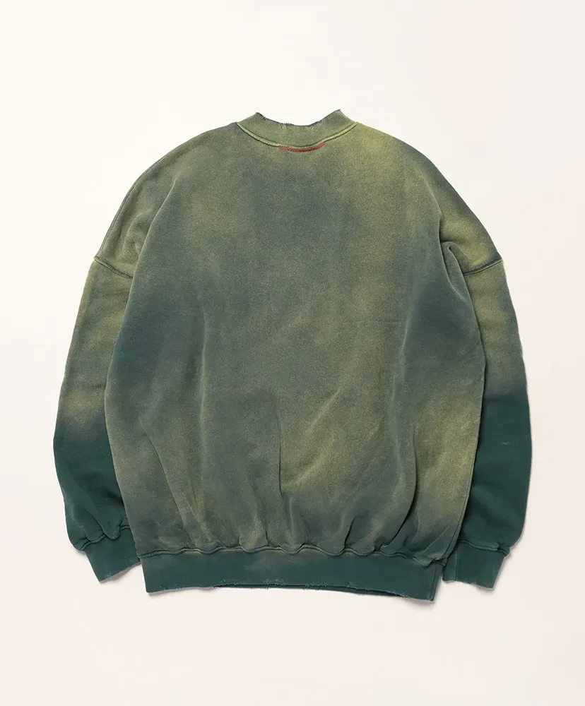 Oversize Kangaroo Pocket Crew Neck Aged