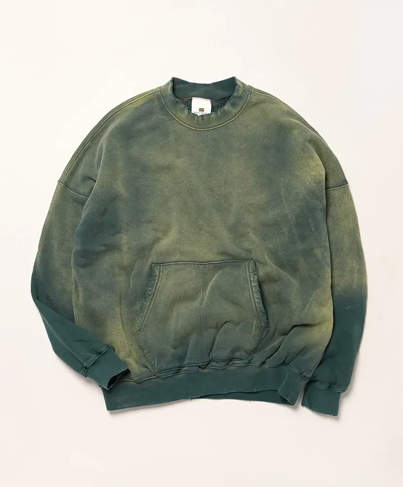 Oversize Kangaroo Pocket Crew Neck Aged
