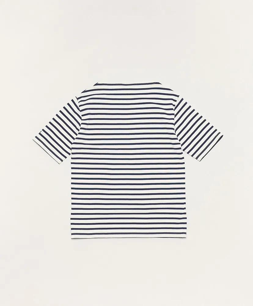 Ouessant Short Sleeve Shirts-Ecru×Marine
