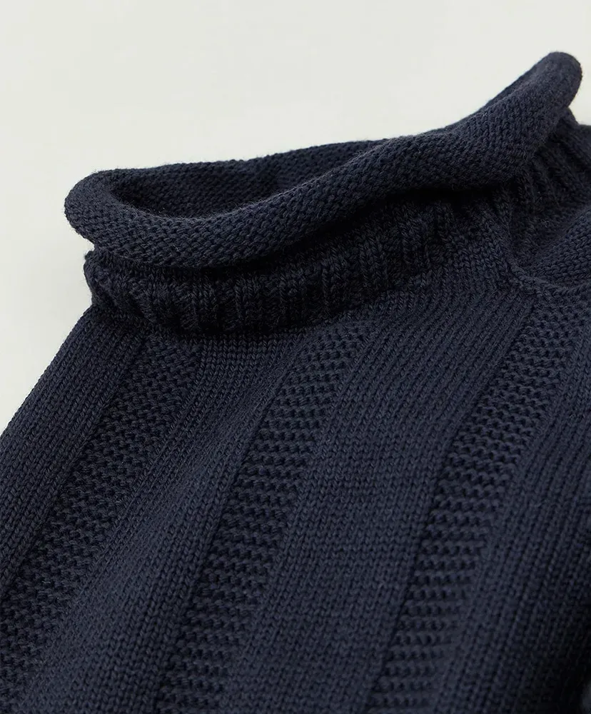 Merino Wool Roll Neck Sweater Made By Guernsey Woollens