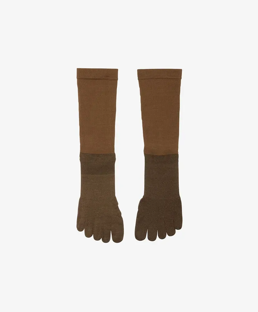 Paper Fiber 5-Toe Mid Cut Socks